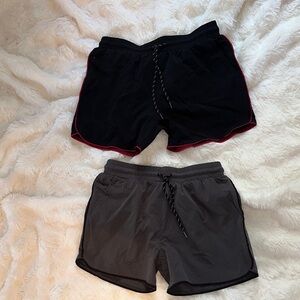 Black and Gray Athletic Shorts Set